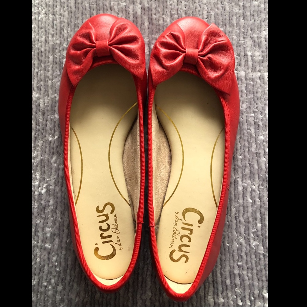Sam Edelman Circus Bow Ballet Flats Red Size 7